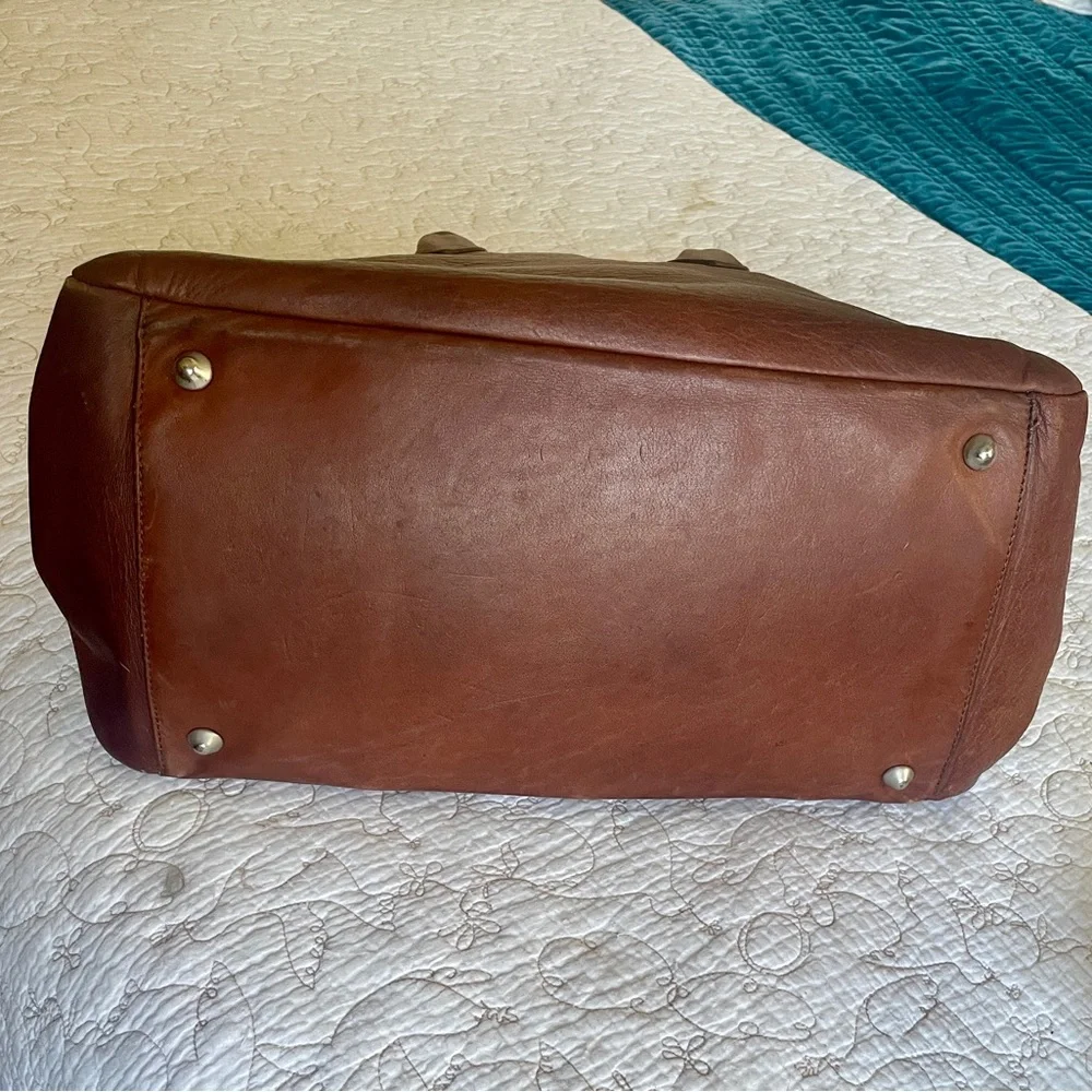 Mark & Graham Brown Leather Carryall Tote - Picture 5 of 9